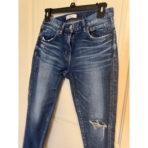 Moussy Vintage Distressed High Rise Straight Leg Jeans 27 - Picture 2 of 8